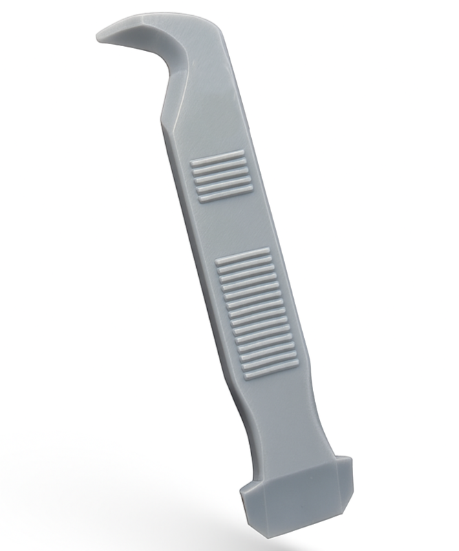 Gray plastic tool on a white background